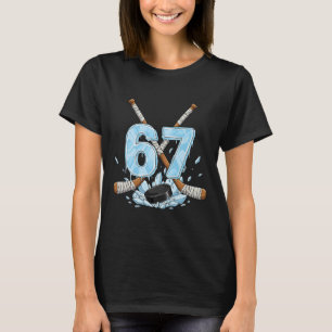 67 Hockey Drip Funny Number 67 Meme Six Seven Men  T-Shirt
