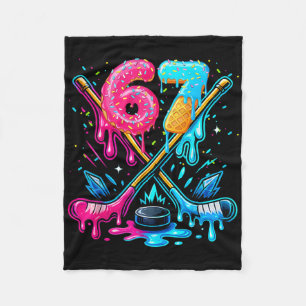 67 Hockey Drip Number Funny Meme Ice Hockey Boys G Fleece Blanket