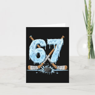 67 Hockey Drip Number Funny Meme Style Boys Card