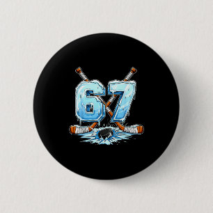 67 Hockey Drip Number Funny Meme Style Boys Graphi 6 Cm Round Badge