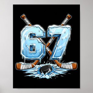 67 Hockey Drip Number Funny Meme Style Boys Graphi Poster