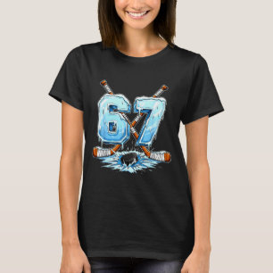 67 Hockey Drip Number Funny Meme Style Boys Graphi T-Shirt