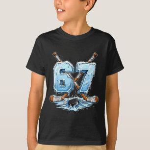 67 Hockey Drip Number Funny Meme Style Boys Graphi T-Shirt