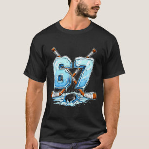 67 Hockey Drip Number Funny Meme Style Boys Graphi T-Shirt