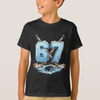 67 Hockey Drip Number Funny Meme Style Boys Graphi