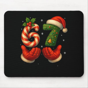 67 Hockey Hands Funny Christmas Meme Santa Mouse Pad