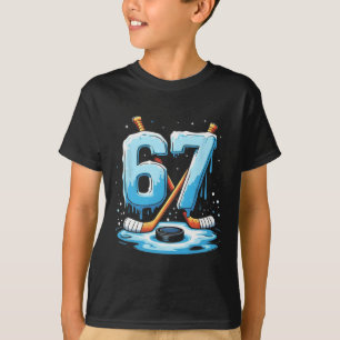 67 Hockey Ice Cream Drip Gen Alpha Slang Boys Men T-Shirt