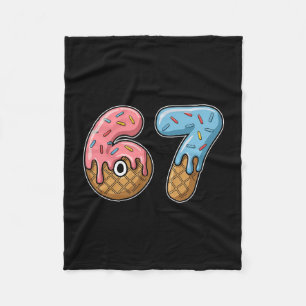 67 Ice Cream 67 Meme Funny Six Seven Gen Alpha Men Fleece Blanket