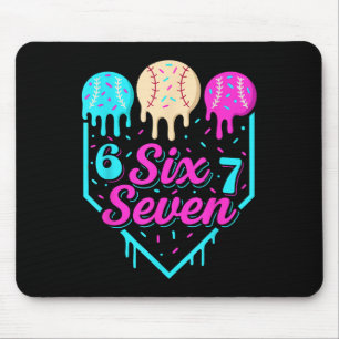 67 Ice Cream Baseball Drip Home Plate Six Seven 6 Mouse Pad