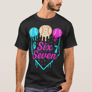 67 Ice Cream Baseball Drip Home Plate Six Seven 6 T-Shirt