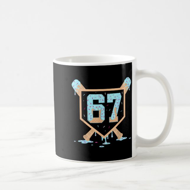 67 Ice Cream Drip Baseball Meme Funny Six Seven Ge Coffee Mug (Right)
