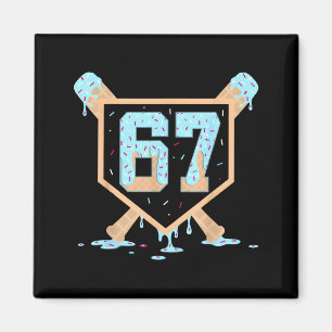 67 Ice Cream Drip Baseball Meme Funny Six Seven Ge Magnet