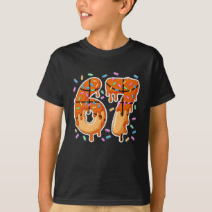 67 Ice Cream Drip Basketball Teens Boys Slang Six  T-Shirt