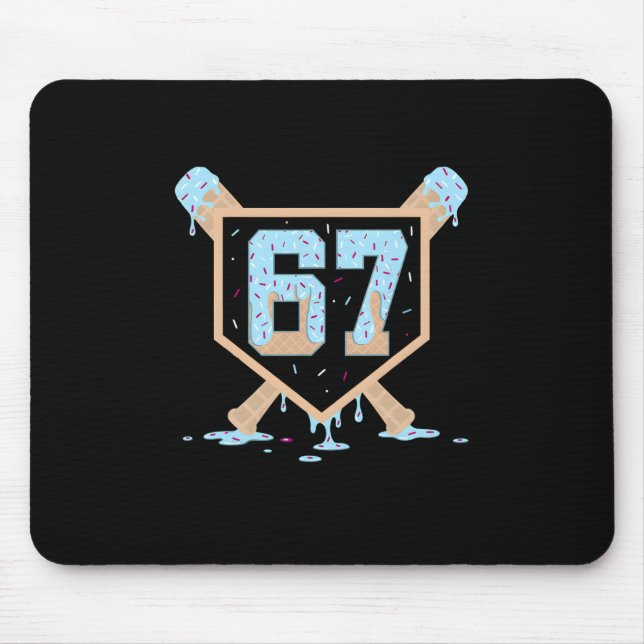 67 Ice Cream Drip Bysebyll Meme Funny Six Seven Ge Mouse Pad (Front)