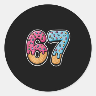 67 Ice Cream Drip (ck Only)  Classic Round Sticker