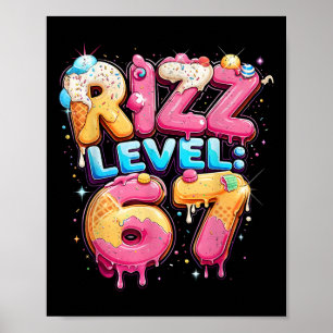 67 Ice Cream Drip Cool Meme Six Seven Gen Alpha Sl Poster