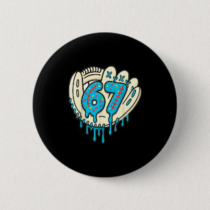 67 Ice Cream Drip Funny Six Seven Baseball  6 Cm Round Badge