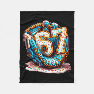 67 Ice Cream Drip Funny Six Seven Baseball Fleece Blanket