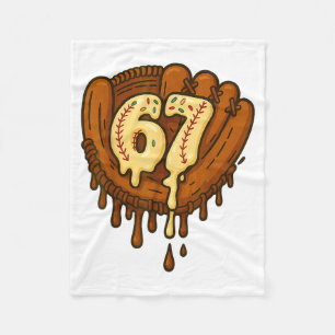 67 Ice Cream Drip Funny Six Seven Baseball  Fleece Blanket