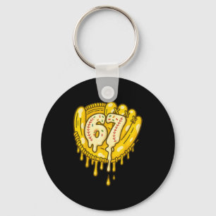 67 Ice Cream Drip Funny Six Seven Baseball  Key Ring