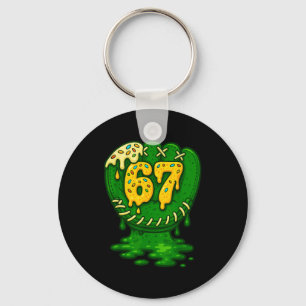 67 Ice Cream Drip Funny Six Seven Baseball  Key Ring