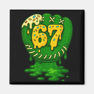 67 Ice Cream Drip Funny Six Seven Baseball  Magnet