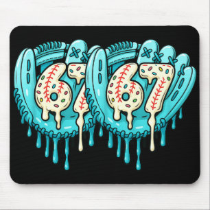 67 Ice Cream Drip Funny Six Seven Baseball Mouse Pad