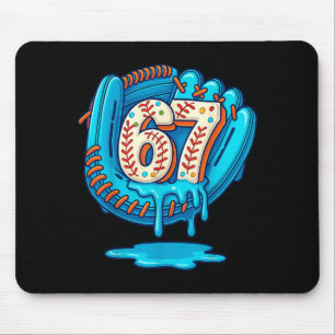 67 Ice Cream Drip Funny Six Seven Baseball  Mouse Pad