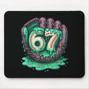 67 Ice Cream Drip Funny Six Seven Baseball Mouse Pad