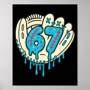 67 Ice Cream Drip Funny Six Seven Baseball Poster
