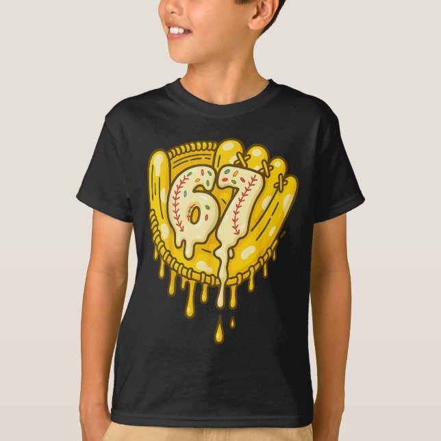 67 Ice Cream Drip Funny Six Seven Baseball  T-Shirt (Front)