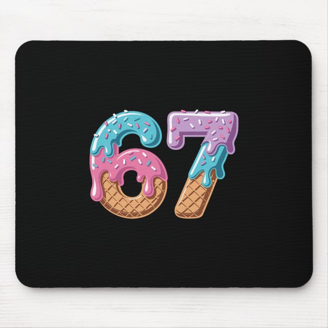 67 Ice Cream Drip Funny Six Seven Meme Number 6 An Mouse Pad (Front)