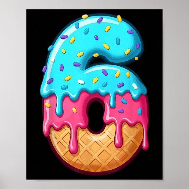67 Ice Cream Drip Meme Funny 6 7 Halloween Costume Poster (Front)