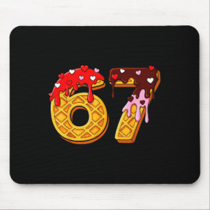 67 Ice Cream Drip Meme Funny Six Seven 67 Valentin Mouse Pad