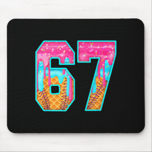 67 Ice Cream Drip Meme Funny Six Seven Funny Numbe Mouse Pad