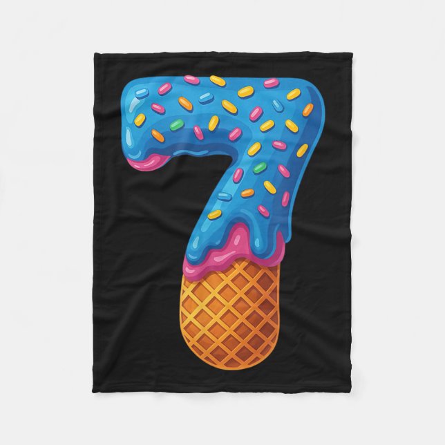 67 Ice Cream Drip Meme Funny Six Seven Gen-alpha C Fleece Blanket (Front)