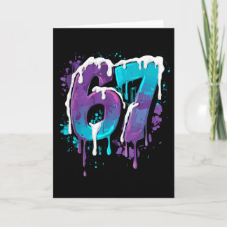 67 Ice Cream Drip Meme Funny Six Seven Gen Alpha S Card