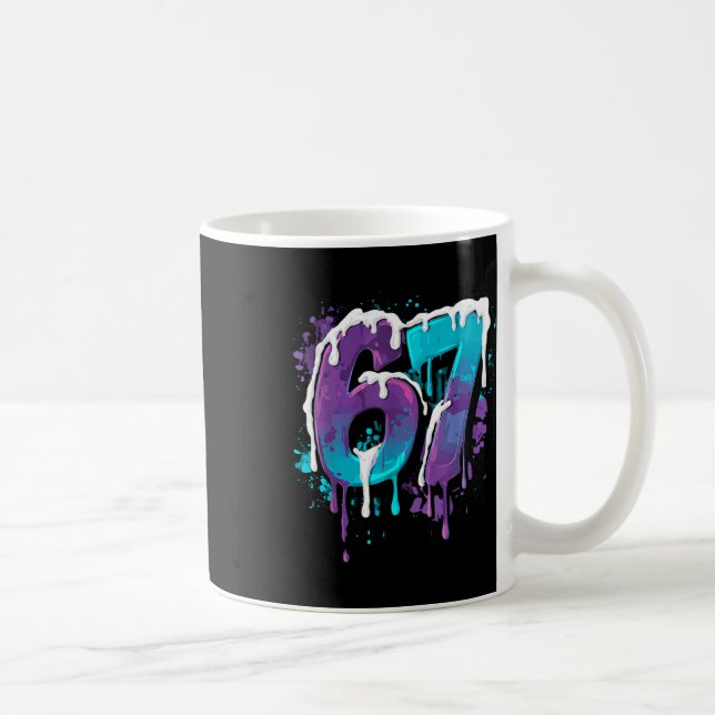 67 Ice Cream Drip Meme Funny Six Seven Gen Alpha S Coffee Mug (Right)