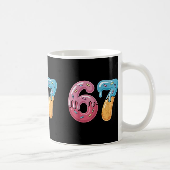 67 Ice Cream Drip Meme Funny Six Seven Gen Alpha S Coffee Mug (Right)