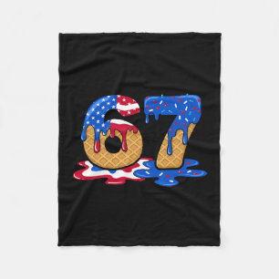 67 Ice Cream Drip Meme Funny Six Seven Gen Alpha S Fleece Blanket