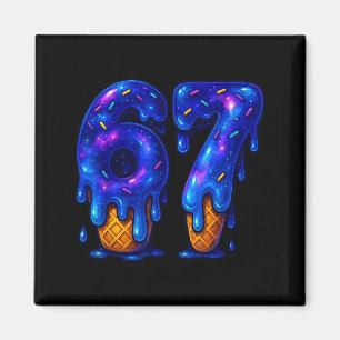 67 Ice Cream Drip Meme Funny Six Seven Gen Alpha S Magnet