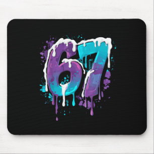 67 Ice Cream Drip Meme Funny Six Seven Gen Alpha S Mouse Pad