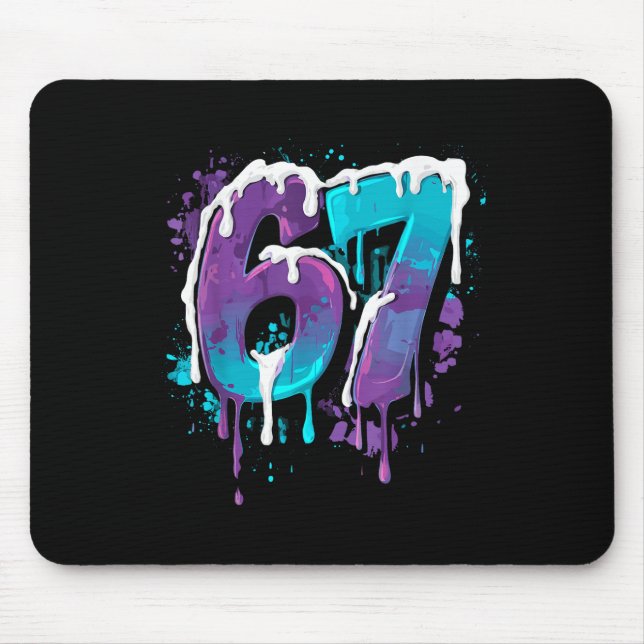 67 Ice Cream Drip Meme Funny Six Seven Gen Alpha S Mouse Pad (Front)