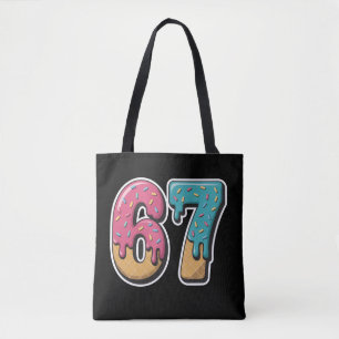 67 Ice Cream Drip Meme Funny Six Seven Gen Alpha  Tote Bag