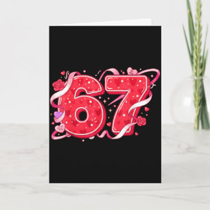 67 Ice Cream Drip Meme Funny Six Seven Valentine D Card