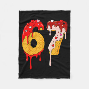 67 Ice Cream Drip Meme Funny Six Seven Valentine D Fleece Blanket