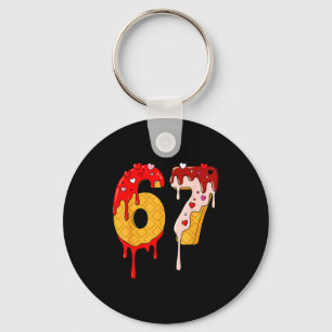 67 Ice Cream Drip Meme Funny Six Seven Valentine D Key Ring