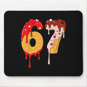 67 Ice Cream Drip Meme Funny Six Seven Valentine D Mouse Pad