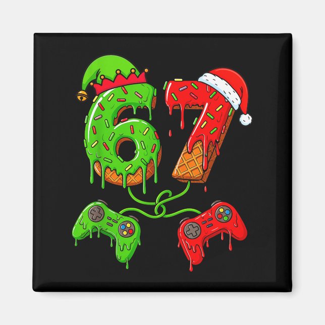 67 Ice Cream Drip Meme Gamer Six Seven Christmas B Magnet (Front)