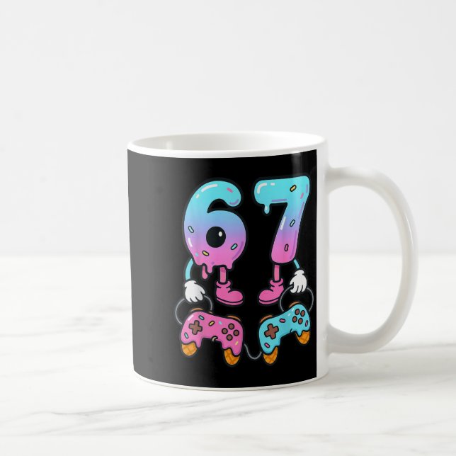 67 Ice Cream Drip Meme Gamer Six Seven Gen Alpha  Coffee Mug (Right)